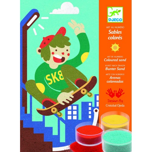 Joc creativ cu nisip colorat sport cu placa djeco